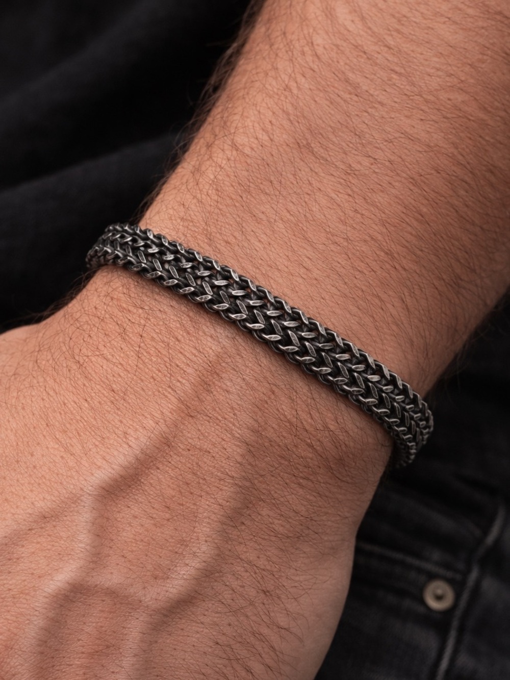 Stainless Steel Unisex Chain Bracelet 8mm 7.5” Biker Style